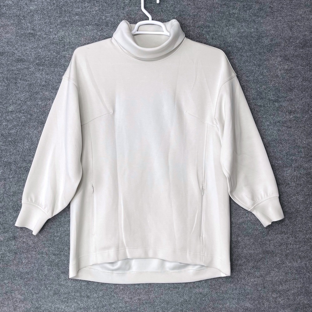 Lululemon AirWrap Pullover Hoodie Turtleneck Cream Bone LW3FLGS Size 8